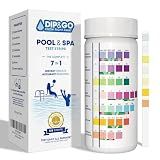 DIP&GO 7 in 1 Pool and Hot Tub Test Strips-125 Spa Test Strips for Hot Tub