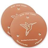 Bessny 2 Pack Bird Bath Copper Discs, 99.9% Pure Copper Cleaner with Triple-Point Support, Reinforced Design for Safe Clean Water, Universal Fit for Outdoor Birdbaths and Bowls, All-Season Use