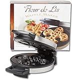 Fleur De Lis Belgian Waffle Maker | Non-stick Waffle Iron | Works Perfectly for Chaffles, Gluten Free or Paleo Pancake And Waffle Mix