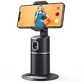 camrola Auto Face Tracking Phone Holder, No App Required, 360° Rotation Face Body Phone Tracking Tripod Smart Shooting Camera Mount for Live Vlog Streaming Video, Rechargeable Battery-Black