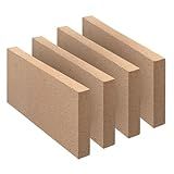 Fire Bricks, Food Grade Woodstove Firebricks, 3000F, Size 9″ x 4-1/2″ x 3/4″, 4-Pack, Insulating Fire Bricks, 0.75" Clay Firebricks Replacement for Wood Stoves, Fireplaces, Fire Pit, Kiln, Pizza Oven