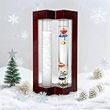 Lily's Home Desktop Weather Station with Galileo Thermometer & Fitzroy Storm Glass Weather Predictor, Ideal Gift for Friends and Family, Indoor & Outdoor Home Décor (4.9” L x 2.8” W x 7.9” H)