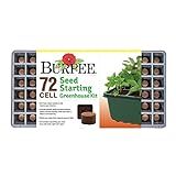 Burpee Greenhouse Indoor Starting Herbs, Flowers and Vegetables | Includes Dome, Watering, Seed Starter Tray, Coir Pellets | 10" W x 20" L x 5" H, One Size, 1 Kit (72 Cells)