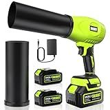 SNJORT Leaf Blower Cordless with Battery and Charger, 980,000 RPM, Extended Nozzle,Lightweight Handheld Design,Blower for Patio Cleaning and Lawn Care,Birthday Gifts for Men Dad Husband (Forest Green