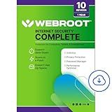 Webroot Internet Security Complete | Antivirus Software 2025 | 10 Device | 1 Year Download for PC/Mac/Chromebook/Android/IOS + Password Manager, Performance Optimizer