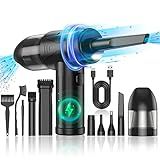 TRANSWARRIOR Electric Air Duster & Vacuum Cleaner 2-in-1, 110000RPM Keyboard Cleaner for PC, No Canned Air - Compressed Air Duster, Blower, Turbo Fan, Battery Powered, Refillable, PC Cleaning Kit