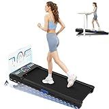TRAILVIBER Walking Pad with 12% 9-Level Auto Incline, Smart App No Subscription, 450lbs Capacity, RGB LED Screen, Bluetooth Speaker, Compact Portable Under Desk Treadmill for Home Hiking, Blue