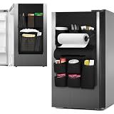 Weysat Mini Fridge Organizer with 14 Pocket for Dorm,Classic,Black