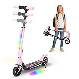 SIMATE Electric Scooter for Kids Ages 6-14, 3 Adjustable Heights 34"/37"/39", LED Display & Colorful Lights, Foldable Kids Electric Scooter, 8.7 MPH Safe Speed, Gifts for Boys Girls