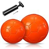 Deekin 2 Pcs Soccer Ball with Pump Size 2 Size 3 Indoor Outdoor Soccer Ball for Kids Teen Adults Indoor Outdoor Sport Gift for Training(Orange)