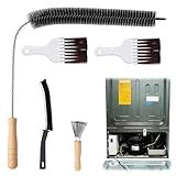 XANGNIER Refrigerator Coil Cleaning Brush Kit,5 Pack Fridge Coil Cleaner Tools Accessories,Sewer Drain Cleaner Brush for Toilet,Sink, Dryer Vent,Pipe,Shower,Appliance,Long Flexible Drain Brush