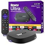Roku Ultra - Ultimate Streaming Player - 4K Streaming Device for TV with HDR10+, Dolby Vision & Atmos - Bluetooth & Wi-Fi 6- Rechargeable Voice Remote Pro with Backlit Buttons - Free & Live TV
