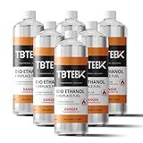 TBTeek Bioethanol Fuel - Clean Burning, Smokeless Bio Ethanol Fuel for Indoor & Outdoor, Renewable Fire Fuel, 6 x 1 Liter