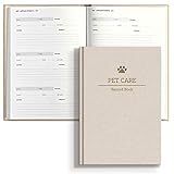 Pet Care Record Book: The Ultimate Health & Medical Hardcover Log Book |Track Vaccination, Vet Visits, Medication, Medical Exams, Expenses, Puppy Shots, Pet Info & More| Minimalist Linen Cover Journal