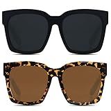 Oversized Sunglasses Womens Big Large Square Frame Huge Wide Face Shades