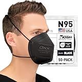 AccuMed BNX N95 Mask Black NIOSH Certified MADE IN USA Particulate Respirator Protective Face Mask (50-Pack, Approval Number TC-84A-9315 / Model H95B) Black