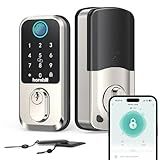 Wi-Fi Smart Deadbolt Keyless Entry: 9-in-1 Hornbill Smart Lock for Front Door, Smart Deadbolt Lock, Electronic Keypad Code Fingerprint Unlock, Works with Alexa for Home Office Hotel, Satin Nickel