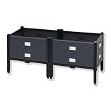 Indoor & Outdoor 2-Tier Stackable Garden Bed – Drainage Planter Box, Thickened for Enhanced Load-Bearing, Great for Veggies, Herbs, Flowers & Entryway Decor (Double Row)