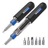 Screwdriver Multi Tool Magnetic | Multi-Bit Auto Loading Barrel Patented | Ergonomic Anti-Roll Handle With Rotating Collar | Industrial High-Grade Bits | Award Winning Design