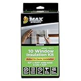 Duck MAX Strength Window Insulation Kit, Winter Window Seal Kit Fits up to 10 Windows, Heavy Duty Shrink Film Cuts to Size for Easy Indoor Installation, Window Tape Included,62 In. x 420 In., Clear