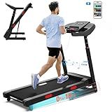 CIIHI Treadmill with Auto Incline - Adjustable Height Handrail 15% Auto Incline Treadmill with 400 lbs Capacity - Foldable Running Machine for Home with APP, Voice Control and Speaker - 8.7 MPH