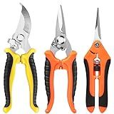 EWPJDK 3 Pack Garden Pruning Shears, Stainless Steel Shears, Gardening Shears, Scissors, Garden Clippers, Pruning Snips, Pruning Shears for Gardening Tools