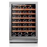 Ca'Lefort 24 Inch Wine Fridge, 54 Bottle Wine Cooler Refrigerator, 40-65°F Wine Refrigerator Glass Door, 3 LED Wine Fridge, Built-in or Freestanding Wine Fridge for Home/Bar/Kitchen (5.65 cu.ft)