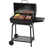 Royal Gourmet CC1830 28 Inch Barrel Charcoal Grill, Side Table