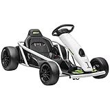 Aosom 24V 8.1 MPH Electric Go Kart, Drifting Car Battery Powered Ride on Toy Outdoor with Slow Start, Music, Horn Honking and Safety Belt, for 8-12 Years Old, White