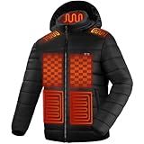 bailinghai Heated Jacket for Men and Women, Black Winter Coat with Bαtterγ Pack,15 Heating Zone Heated Coat