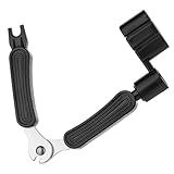 Guitar Tools, Guitar String Winder, Professional Bridge Pin Puller and Cutter Musical Instrument String Winder 3 In 1 Tool for Repairing Restringing of Acoustic Electric Guitars (Black)