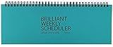 PAPERIAN Brilliant 2021 Blue Wirebound Undated Weekly Planner Pad Scheduler (12 x 4.4 inches)