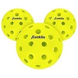 Franklin Sports Silent Serve Foam Pickleballs - Quiet Soft Pickleballs for Noise Reduction - Indoor + Outdoor Official Size Balls - Great for Practice + Training - 3 Pack - Optic Yellow