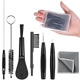 Patelai 8 Pieces Hearing Aid Cleaning Kit Multi Functional Hearing Aid Brush Cleaning Tools for Earbuds, Headphones, Amplifiers with Wax Loop and Magnet Set with Case, Gifts for Relatives