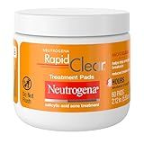 Neutrogena Rapid Clear Maximum Strength Acne Treatment Pads - Salicylic Acid Formula, Face Cleansing Pads, Oil Remover, Fights Pimples, 60 Count, Resealable Jar