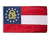 Georgia Flag 3x5 Outdoor - Heavy Duty Nylon Georgia State Flags with Embroidered Stars, Sewn Stripes and Brass Grommets(3x5 Feet)