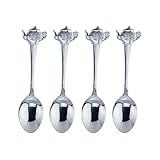 Fino Demi Spoon Set, Teapot Design, Stainless Steel, Set of 4