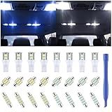 iFunyLED 24 Pieces Dome Light LED Car Interior Bulb Kit Set 194 T10 DE3175 578 31mm 42mm Bulbs Interior Replacement Lights for Car Map License Plate Door Side Marker Cornering Trunk - White+Ice Blue