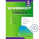 Webroot Internet Security Complete | Antivirus Software 2026 | 5 Device | 1 Year Download for PC/Mac/Chromebook/Android/IOS + Password Manager, Performance Optimizer