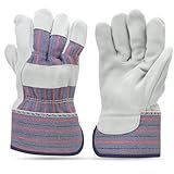 G & F Products unisex adult Safety Cuff Regular Grade work gloves, Grey, Large Pack of 5 US
