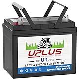 UPLUS U1 Riding Lawn Mower Battery, 12V 360CCA Garden Tractors Battery Maintenance Free AGM Batteries, Fit for John Deere, Cub Cadet, Husqvarna, Craftsman, Toro, Ariens, Poulan Pro and Troy-Bilt
