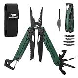 MOSSY OAK CNC-Machined Multitool Pliers, 27-in-1 Multi Tool with Pocket Knife, Fire Starter & Whistle, Bottle Opener, Screwdriver – Self-Locking Survival Tool for Camping & Hiking