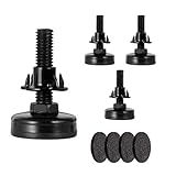 3/8" Threaded Leveling Feet Adjustable Furniture Feet Levelers,4 Pack Heavy Duty Height Adjuster Furniture Leveling Feet for Desk/Chair/Cabinet/Dresser Leg Leveler Screw in with Threaded Insert (4)
