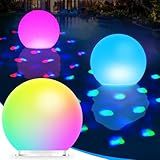 Floating Pool Lights, 6 Inch Light Up Pool Balls with Underwater Lights Show, Color Changing LED Pool Light That Float, IP68 Waterproof Floating Light for Pool, Party, Pond - 1pcs