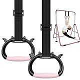 Csoalpo Gymnastics Rings for Kids, Professional Adjustable Extended Straps, 550 lbs Weight Capacity, Featuring Premium Non-Slip Grip Design, Suitable for Indoor/Outdoor Strength and Fitness Training.