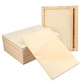 GNIEMCKIN 12 Pack Wood Canvas Boards for Painting, 9 x 12 Inch Canvas Panels for Art Projects, Cradled Artist Panels for Oil, Acrylic, Encaustic, Wood Burning, Pouring and More