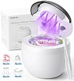 Ultrasonic Retainer Cleaner Machine, 45kHz Deep Gentle Dental Cleaning Pod with 304 Stainless Steel Tank, 4 Cleaning Modes for Aligners, Dentures, Mouth Guards, Night Guards, Toothbrush Heads
