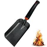 SoloWilder 12.6" Ash Shovel for Fire Pit & Fireplace - Manganese Steel Gardening Tool - Black