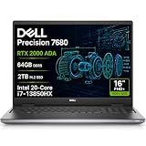 Dell Precision 7680 Laptop, NVIDIA RTX 2000 Ada 8GB, i7-13850HX, 64GB DDR5
