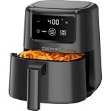 CHEFMAN 2 Qt Mini Air Fryer – Digital Space-Saving Compact Air Fryer with Nonstick and Dishwasher Safe Basket, Quick & Easy Meals in Minutes, Features Digital Timer and Shake Reminder – Black